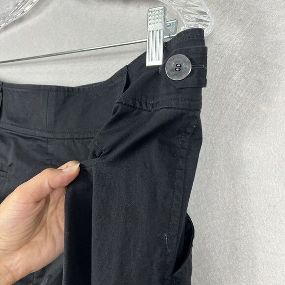 ST. JOHN Pants Size 14 Black High rise Wide Leg Rolled Cuff Carpenter - Picture 16 of 16